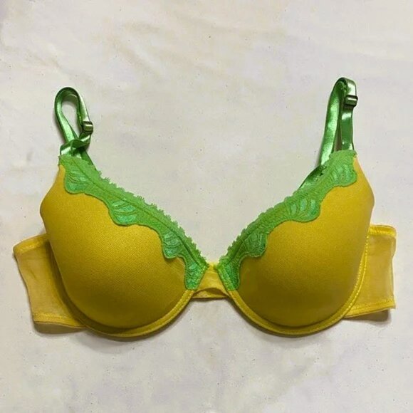 Victoria’s Secret Plunge Padded Mesh & Lace Push-up Underwire Bra 36B - Picture 7 of 17